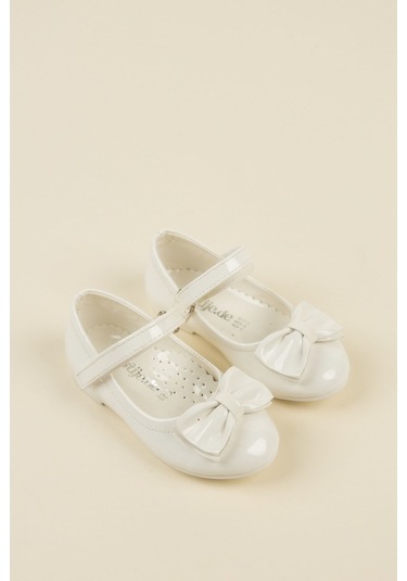 Gimer - Fiyonklu Beyaz Kız Çocuk Ayakkabı - Eyl1502G Beyaz