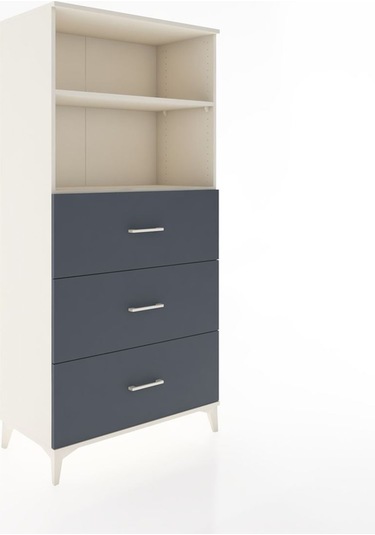 Hyperion Dolap 2 Raflı 3 Çekmeceli 88x44x182 Aytaşı-antrasit Aytaşı