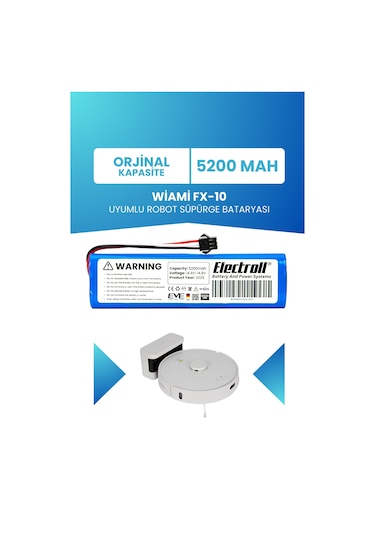 Wiami Fx-10 Uyumlu Batarya 5200mah Pil Robot Süpürge Bataryası Değişimi