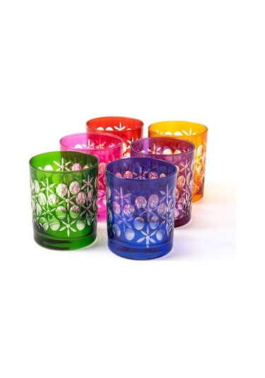 Mest Lbr 316 6 Renk 6 Kişilik Kahve Yanı Su Bardağı Seti Özel Kesim 280 Cc 6 Renk