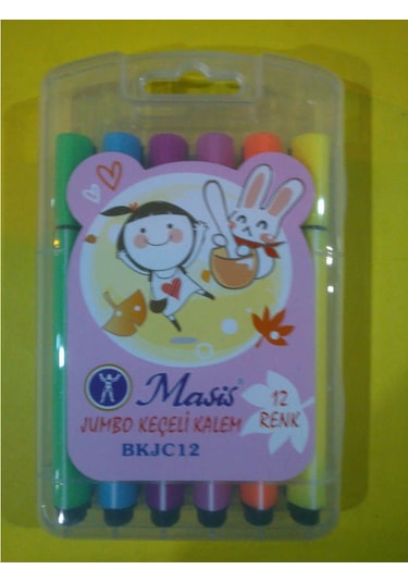 Keçe Kalem Jumbo 12 Renkli Masis Marka