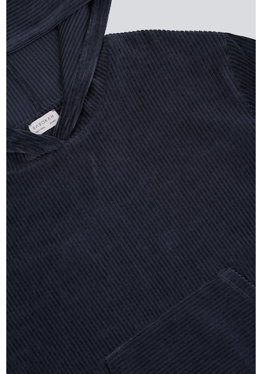 (KIDS GIRL) KADİFE KAPÜŞONLU SWEATSHIRT LACİVERT Lacivert