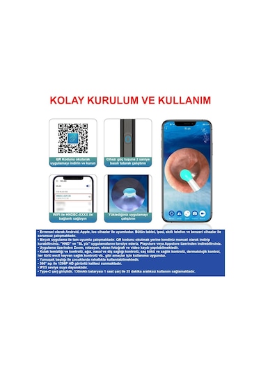 Ne Kablosuz Wifi Kulak Temizleme Kamerası