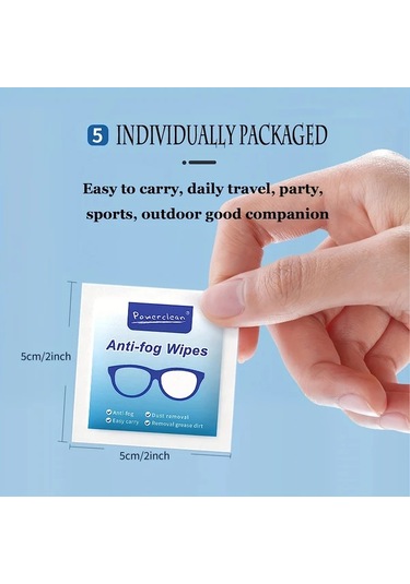 Elmpaly 100 Adet Gözlük Temizleme Mendili Nemlendirilmiş Tek Paket Çiziksiz Lekesiz Buğu Önleyici Gözlük Maske Kamera Lensi İçin