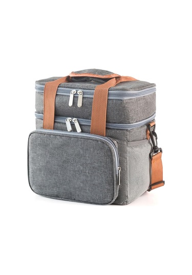 Büyük Öğle Yemeği Çantası 21 Kutu 13 L , Erkekler, Kadınlar, Yetişkinler İçin Çift Katlı Yalıtımlı Öğle Yemeği Soğutucu Çantası, Okul Ve Kamp İçin Su Geçirmez, Sızdırmaz Dayanıklı Soğutucu Çanta Çok Renkli