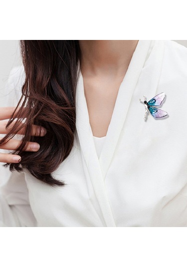 Monyee Yetenekli Yncp6120 Mavi Yengeç Desenli, Elmaslı Ve Alyüminyumdan Yapılmış Güzellikli Kıyafet Dekorasyonu Broş Mavi