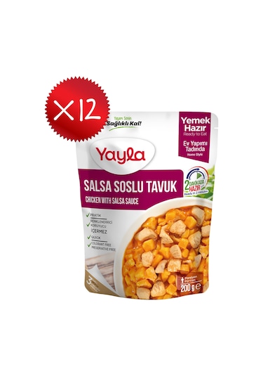 Yayla Yemek Hazır Salsa Soslu Tavuk 200 Gr X12