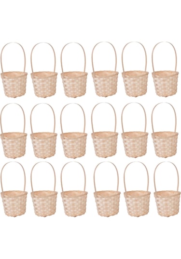 Xiaaokeji 18 Adet Bambu Örgü Sepet Ev Depolama Sepeti Bitki Kutusu-s Kahverengi