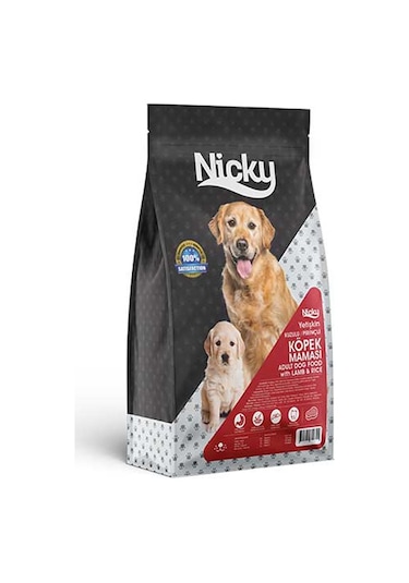 Nicky Kuzu ve Pirinçli Yetişkin Köpek Maması15 KG