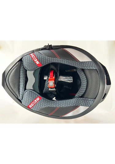 Sway Sw 868 Cannibal Black Grey Red Güneş Vizörlü Siyah Camlı