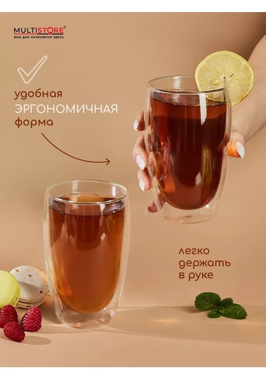 Multıstore 400 Ml Cam Bardaklar, 2'li Set 185447665 Beyaz