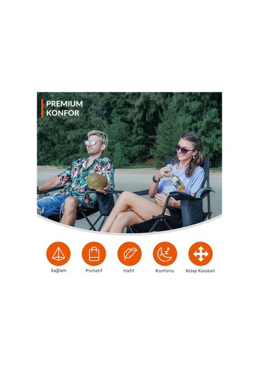 Kingcamp Lotus Xl Cool Ice Ultra Konforlu & Takviyeli Kamp Sandalyesi Black Siyah