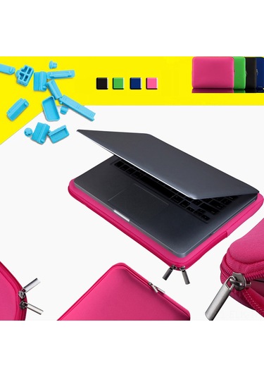 Xindoker 15"-15.6" Laptop Ve Ultrabook İçin Siyah, Darbe Emici Köpük Döşemeli, Zıplayıcı Fermuarlı Zarflı Kılıf Siyah