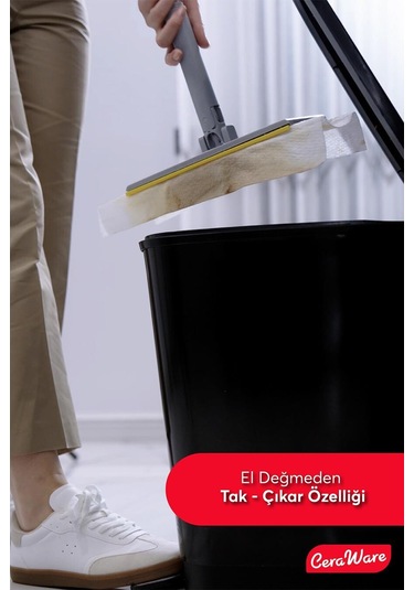 Ceraware Pratica El Değmeden Takıp Çıkarılabilen Mop - Temizlik Bezleri Ve Sleepy Havlulara Uyumlu