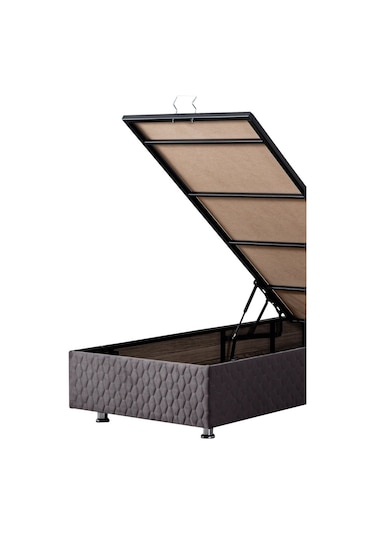 Setaymobilya Baza, Tetra Antrasit Tek Kişilik Baza + Başlık + Deluxe Yatak