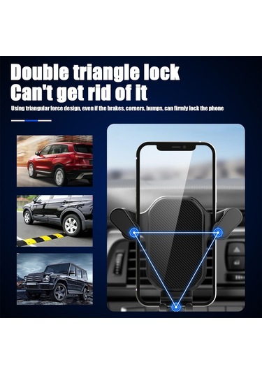Yifomall Araç Telefon Tutucu, 360 Derece Döner, Metal Klipsli Havalandırma Çıkışı, Sert Yollarda Sabit, Evrensel Telefon Uyumlu Siyah