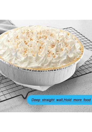 Lemestar 9 İnç Fda Onaylı Alüminyum Folyo Tabak, Hava Fritözü İçin, 50 Adet, Yüksek Sıcaklık Dayanıklı, Ev Kullanıma Uygun Gümüş