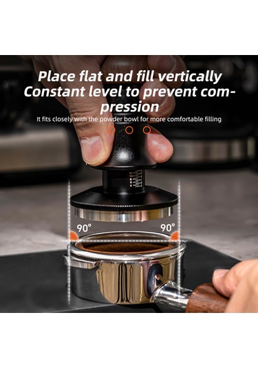 Ranyeek Kahve Tamperi 51mm: Ahşap Kollü, 30 Lbs Sabit Geri Çekimli, 304 Çelik Tabanlı, Derinlik Ayarlanabilir, Dikey Basım Diğer