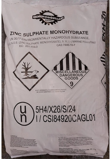 Ekmekçioğulları Çinko Sülfat Monohidrat 25 Kg