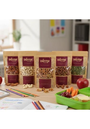 Okul Paketi Çiğ Kaju,çiğ Badem,çiğ Fındık,kabak Çekirdeği Granola Hediye 500 G