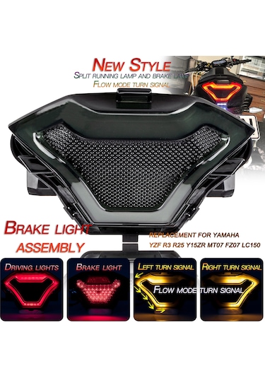Singree Yamaha Yzf R3 R25 Mt07 İçin Led Arka Stop Lambası Ve Sinyal Aydınlatma - Ipx66 Su Geçirmez