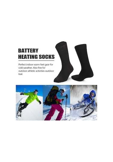 Willowhaven Çorap Elektrikli Isıtmalı Pil İle Çalışan Soğuk Hava Erkek Çorap Tek Beden Siyah Çok Renkli