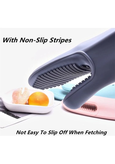 Maiyame Tekli Silikon Isı Yalıtkan Eldiven - 28cm X 10.2cm, -40 C 230 C Sıcaklığa Dayanıklı, Su Geçirmez Ve Kaymazdir Gri EP83