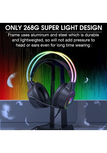 Xindoker X15 Pro Siyah Oyuncu Kulaklığı - 50mm Sürücü, Tüm Yönlü Mikrofon, 3.5mm+usb Bağlantı