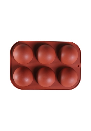 Yaozixa 4 Adet Yapışmaz Silikon Yarıküre Kalıp - Çikolata, Jöle Ve Mousse İçin Mükemmel Pişirme Çözümü Kahverengi