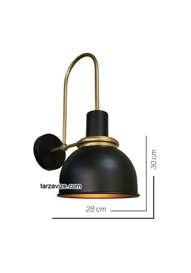 Tarz Avize Tap35 Dekoratif Siyah Retro Modern Duvar Aplik Siyah