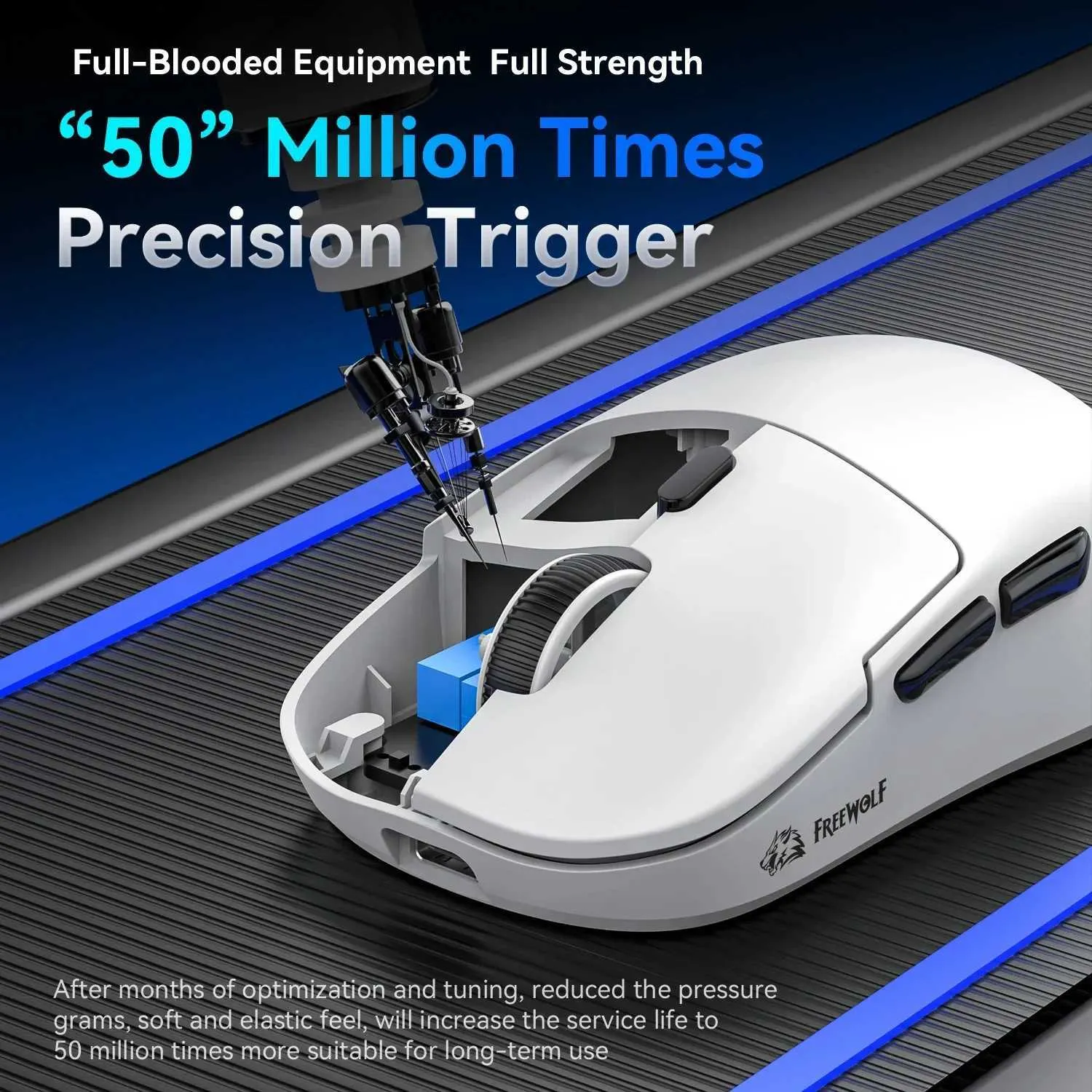 Freewolf A6 Kablosuz Oyuncu Mouse Paw3311 1000 Hz 24000 Dpı Profesyonel Bluetooth Üç Modlu Bağlantı -