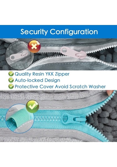 Bosphorusboutique02 Springsun Gri Renkli 2'li Çamaşır Makinesi Çanta Seti: Dayanıklı Ayakkabı Yıkama Çantası Ve Ağ Desenli Giyim Koruması Gri
