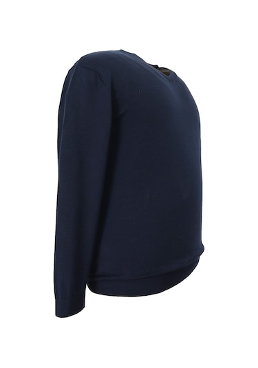 Erkek Büyük Beden Battal Boy 110 Kilo İçin Uygun V Yaka Triko Kazak Lacivert