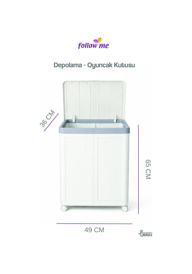 Bej Tekerlekli Katlanabilir Çok Amaçlı Depolama Ve Oyuncak Kutusu 100 Litre