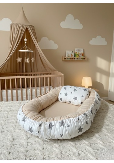 Babynest Yer Yatağı Yıldızlı Bej Bebeciden