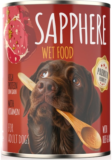 Sapphere Kırmızı Etli Yetişkin Köpek Maması Konserve 400 G