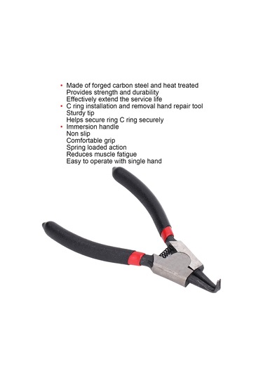 Padalink 5 İnç Karbon Çelik Isıl İşlemeli, Kauçuk Saplı, El İşlemli Tamir Aracı - C Halka Takma/çıkarma Tırnak Pensi