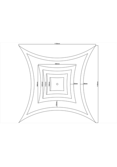 Motifpiyer Lamba Tavan Göbeği-duz4k-model-kare-iç-egri-115cm-dıs-citalı Beyaz