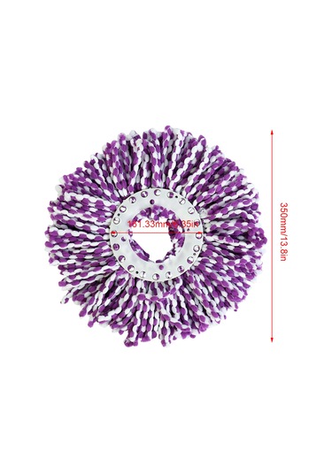Ximistore9 360 Derece Döner Mikrofiber Mop Başkanı - Su Absorbsiyonu Yüksek, Ahşap Zeminler İçin Uygun Mor-beyaz