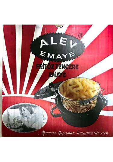 Alev Emaye Fritöz Tencere Siyah