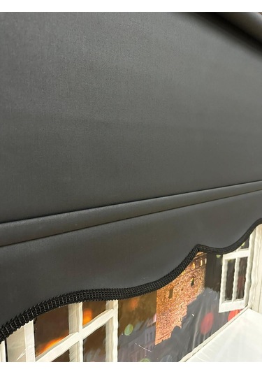 Mat Siyah Dilimli Stor Perde Siyah