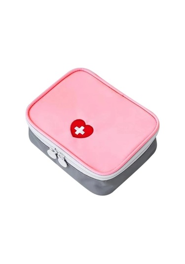 Mini Ev İlk Yardım Kiti Çantası Seyahat Taşınabilir İlaç Paketi Acil Durum Kiti Çanta İlaç Saklama Çantası Küçük Organizatör Pembe