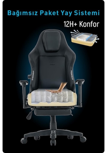 Fashcolle Globe Pro Black Oyuncu Koltuğu Siyah