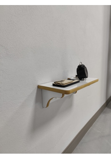 Dekoratif Priz Üstü Raf, Tekli Modem Rafı Beyaz