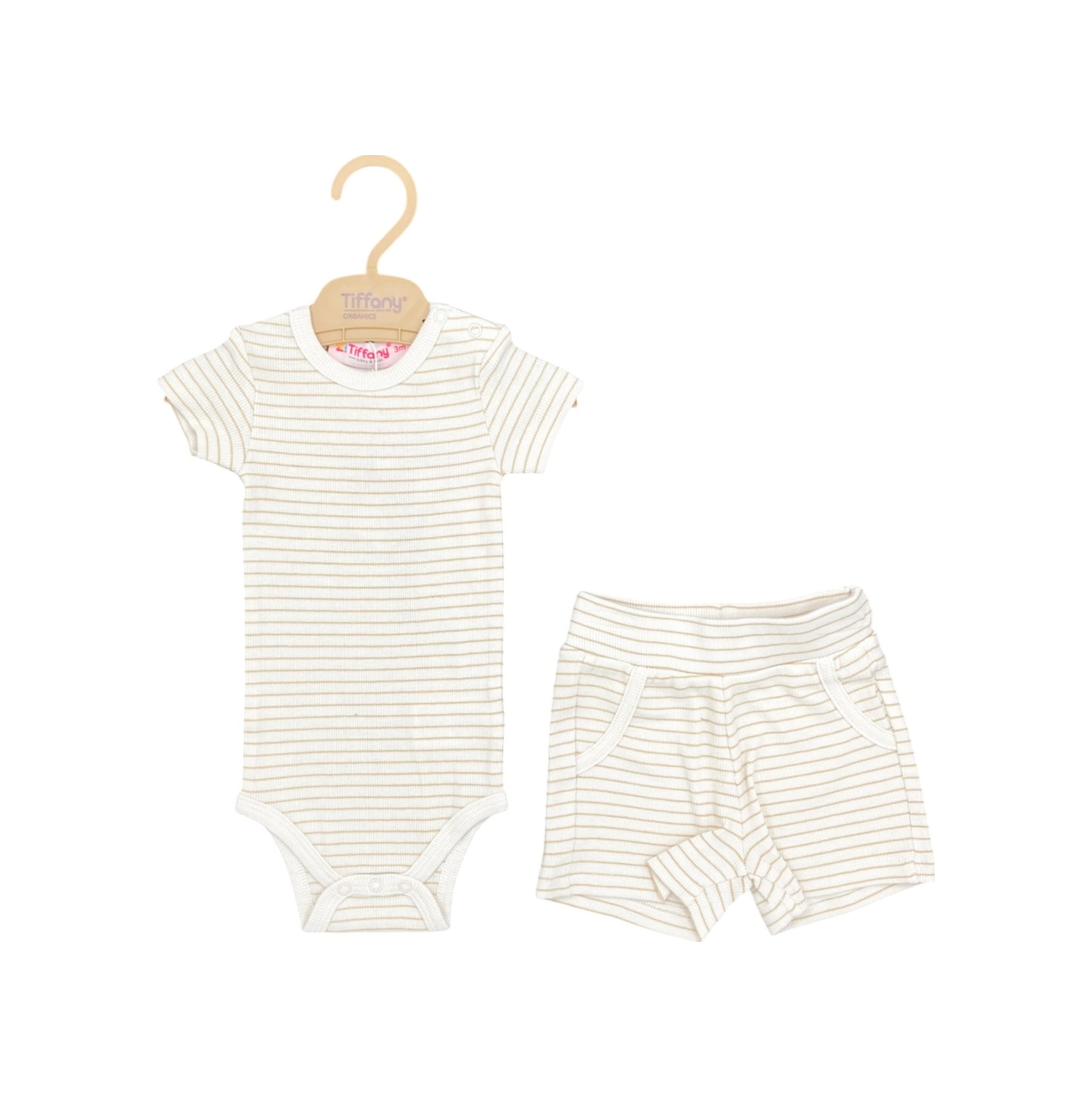 Tiffany Baby Organik Theme İkili Çıtçıtlı Takım 88012 Bej