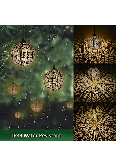 Yaozixa "güneş Enerjili Bahçe Lambası - Su Geçirmez, Otomatik Açma/kapama, Dekoratif Asılı Aydınlatma" Sıcak Beyaz