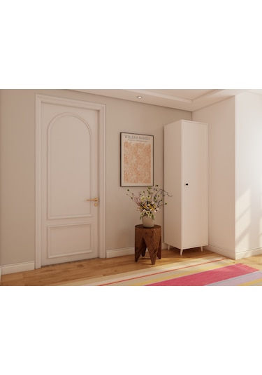 Harput Beyaz Çok Amaçlı Tek Kapaklı Dolap Beyaz