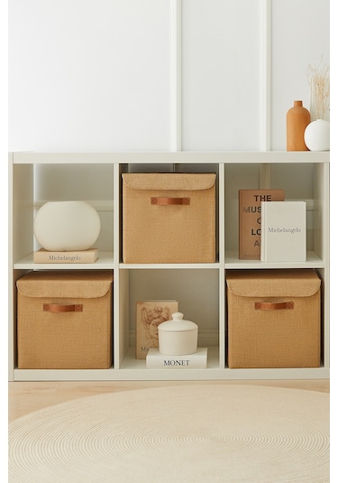 Ocean Home Textile Jüt Kapaklı Kutu 30 x 30 x 30 cm