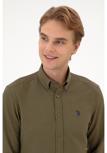 U.s. Polo Assn. Erkek Haki Gömlek Basic 50316723-vr027 Haki
