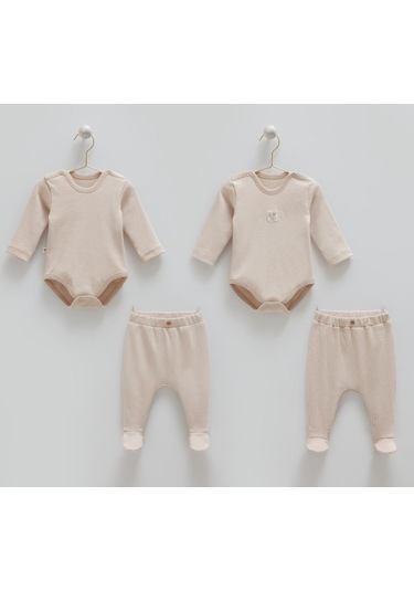 Caramell %100 Pamuk Hello Forest 4'lü Body Pantolon Set Crml.bpe1959 Bej Caramell %100 Pamuk Hello Forest 4'lü Body Pantolon Set Crml.bpe1959 Bej